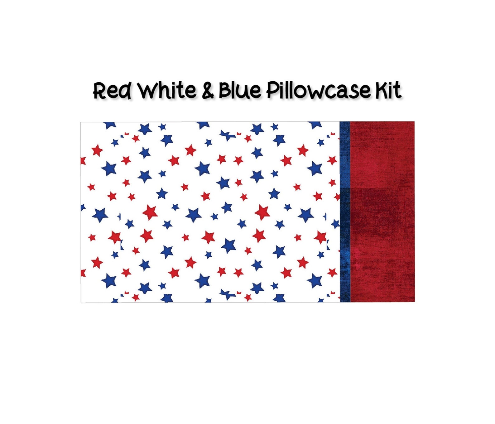 Roll & Sew Pillowcase Kit Red White and Blue Pillowcase Kit Etsy