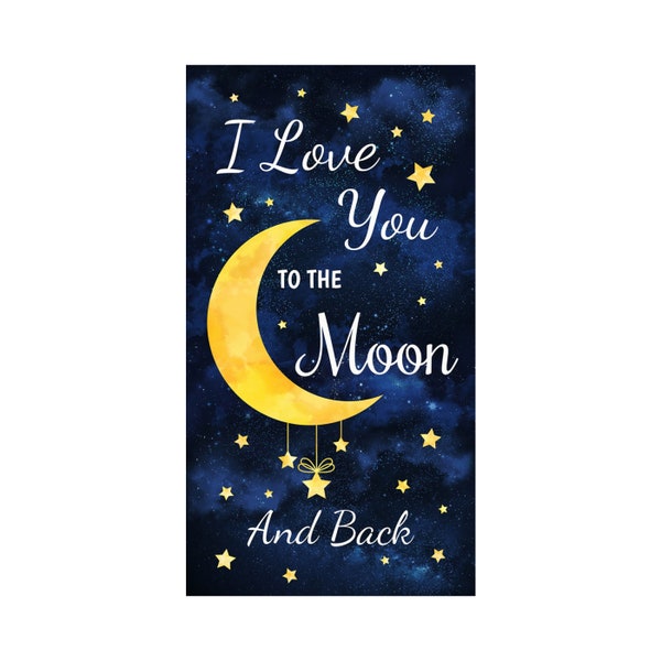 I Love You To The Moon & Back 24" Navy Panel -- Timeless Treasures