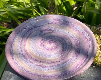 Small Handmade Stoneware Ceramic Plate - Purple
