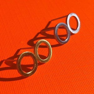 Modern open circle studs, gold open circle earrings, silver open circle earrings, geometric earrings, circle earrings, circular earrings