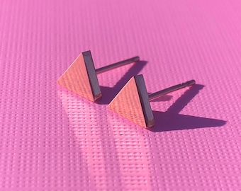 Tiny triangle studs, delicate triangle earrings, geometric earrings, minimalist triangle studs, triangle studs