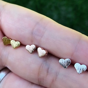 Tiny heart earrings, heart stud earrings, delicate heart earrings, heart studs, minimalist heart studs, gifts for her