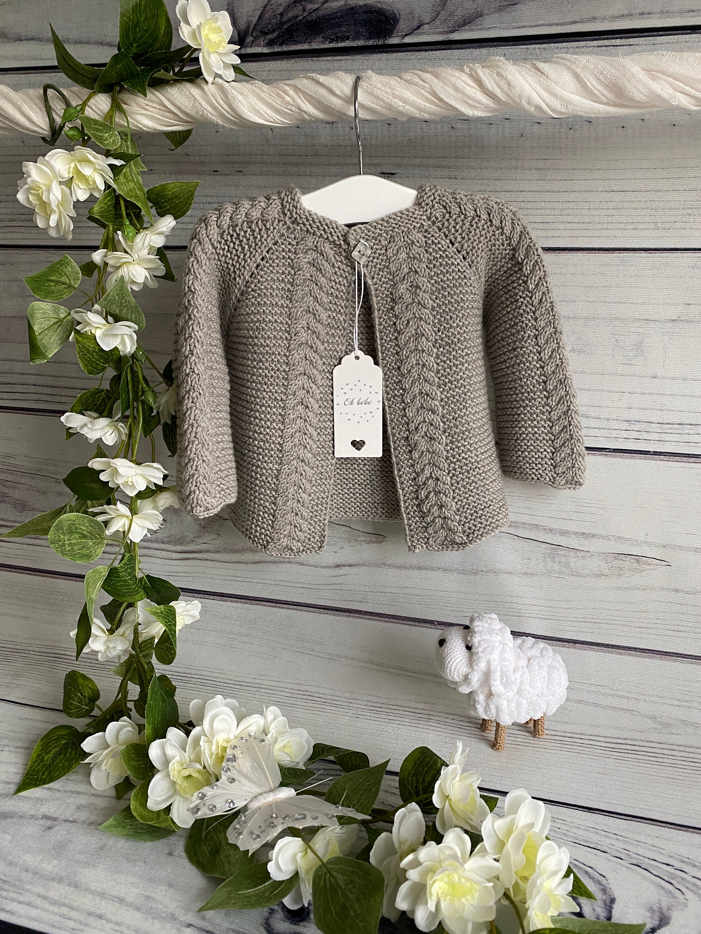 Hand Knitted Baby Jacket in Merino Wool 69 months Etsy