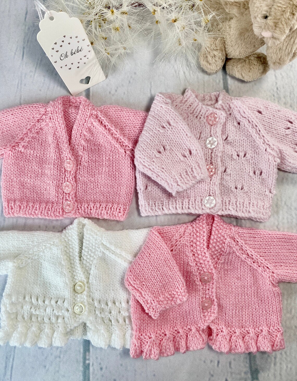 Premature Baby Cardigans Hand Knitted in Soft Baby Yarn Etsy