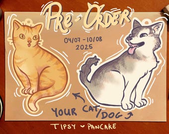 Cat or Dog Couple Keychain PRE-ORDER ** 10 AUGUST Personalized Charm Gift Pet Animal Love