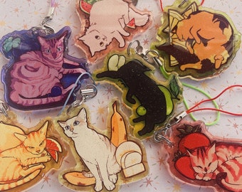 Michifrutas Cat Kitty Fruit Keychain ! Brown Tabby Black Orange and more!