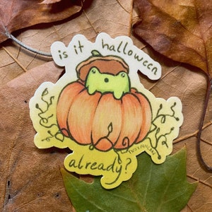 Süßer Froggy Kürbis-Frosch-Halloween-Aufkleber für Laptop Aufkleber, Kindle Aufkleber, Flaschenaufkleber und mehr!