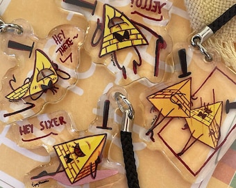 Bill Cipher Keychain Gravity Falls Admit it, you missed me!