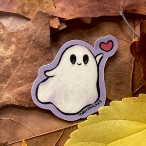 Grazioso adesivo fantasma spettrale di Halloween per laptop, Kindle, diario e molto altro!