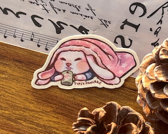 Winter Bunny Hot Cocoa Waterproof Sticker - Decal for Journal Laptop Water Bottle Deco