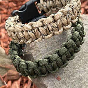 Cobra Knot Paracord Survival Bracelet Black Buckle; Men’s jewelry, military appreciation gift, Veteran Gift, Valentine’s Day Gift for Him