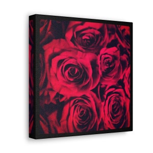 Square Canvas Wall Art; Red Roses Photograph, Canvas Print, Wall Art Canvas, Canvas Art, Flower Wall Art, Romantic Wall Art, Gift for Her