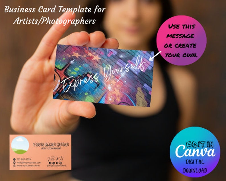 Personalized Artist Business Card Template, Printable Business Cards ...
