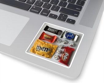 Square Chocolate Sticker; Multiple Size Options, Food Sticker, Laptop Sticker, Kitchen Decor, Food Art, MADE IN USA
