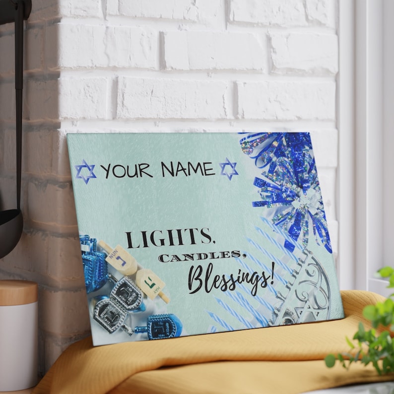 Personalized Hanukkah Menorah Drip Tray Custom Name Gift Etsy