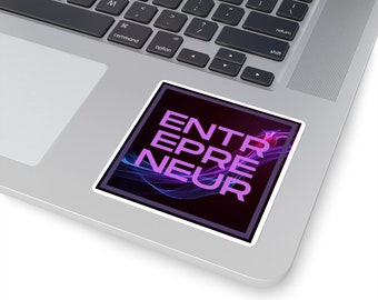 Quadratischer Laptop Aufkleber für Unternehmer; Mehrere Größen Optionen, Unternehmer Geschenk für Sie, Kleinunternehmer Geschenk, MADE IN USA