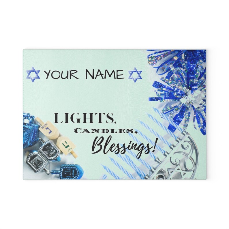 Personalized Hanukkah Menorah Drip Tray Custom Name Gift Etsy