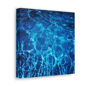 Square Canvas Wall Art: Pool Lines Photograph, Canvas Print, Fine Art Photography, Beach House Design, Pool House Decor
