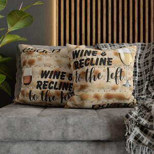 Passover Matzah Seder Reclining Pillow, Two-Sided Pesach Seder Pillow, Passover Matzah Decor, Pillow for Passover, Funny Pesach Throw Pillow