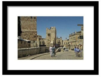 Fotografía de arte mural imprimible: descarga digital de la Ciudad Vieja de Jerusalén, arte mural judaico, descarga instantánea, decoración israelí, arte callejero