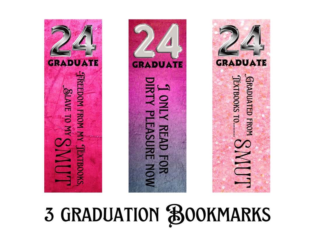 Graduation Smut Bookmark Set, Printable Smut Bookmarks, Graduate ...