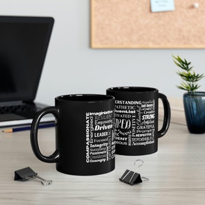 Motivational Black Mug; Inspirational Mug, Positivity Gift, Inspirational Words Coffee Lover Gift, Gift for Graduate, Graduate Gift for Her