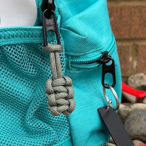 Zipper Pull or Keychain from Paracord with Cobra Knot; SET OF 2, neon & military colors, unisex accessories, arthritis aid, zipper charm