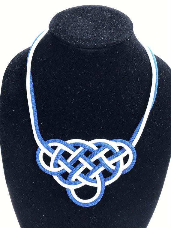 Celtic Pendant Necklace from Paracord with color option; women’s chunky  jewelry; decorative knot, designer knot, statement jewelry