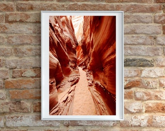 Printable Wall Art Photography: Digital Download of Slot Canyon Beauty in Utah, Desert Landscape, Desert Decor, Rustic Decor