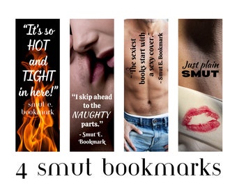 Smut Bookmark Set, Smut Book Lover Gift, Romance Reader Gift, Funny Bookmarks, Digital Printable Bookmarks, Valentine's Day Gift for her