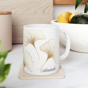 Personalized Name Mug; Custom Name Mug, Floral Mug, Valentine's Day Gift for Girlfriend, Anniversary Gift for Wife, Mothers Day Gift for Mom