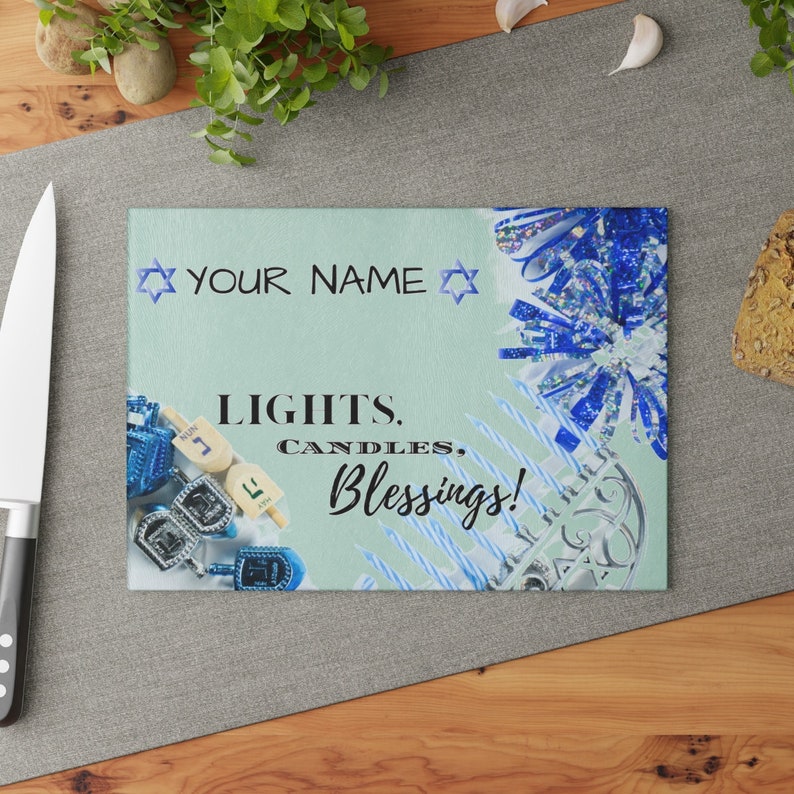 Personalized Hanukkah Menorah Drip Tray Custom Name Gift Etsy