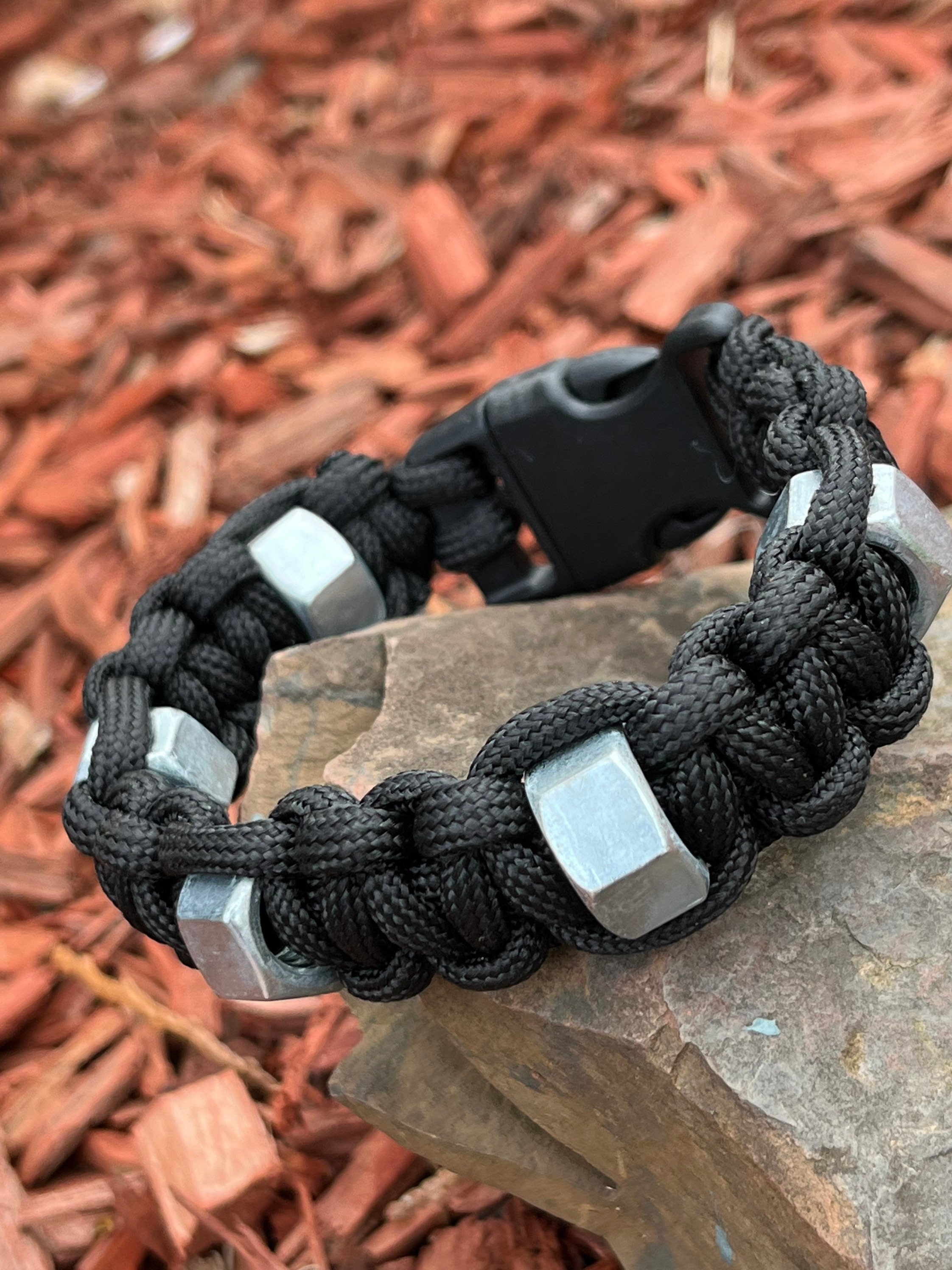 Pure Outdoor by Monoprice Apple Watch Paracord Survival Bracelet with  stainless steel clasp fits 42mm, and 44mm Apple watches 