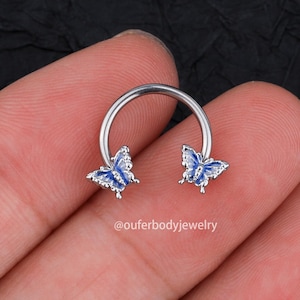 16G CZ Butterfly Septum Ring/Cartilage Earrings/Helix Ring/Tragus Earring/Horseshoe Septum/Daith Earring/Dainty Earrings/BirthDay Gift