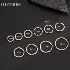 Cerceau articulé en titane de qualité implantaire 16G/18G/20G - Cerceau pour cartilage, piercing nasal, anneau de septum, clicker sans couture, petit cerceau (5-13 mm)