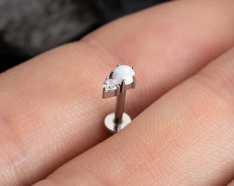 16G Titanium Tiny Cartilage Threadless Push Pin Earrings/Labret Stud/Conch stud/Tiny Stud Earring/Cartilage Stud/Helix/Tragus Flat Back Stud