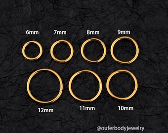 16G 18G 20G Gold Seamless Cartilage Earrings/Nose Ring/Septum Ring/Nose Piercing Hoop/Tragus,Daith,Helix,Conch,Earlobe/Minimalist Jewelry