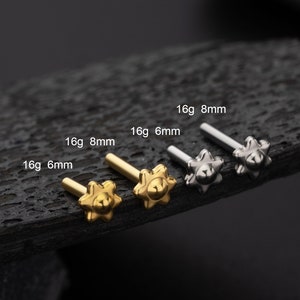 16G 6,8mm THREADLESS Implant Grade Titanium Replacement Flower Back/Threadless Post/Push in Back/Flat Back/Cartilage/helix/conch/tragus stud