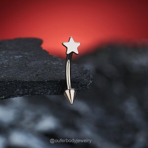 16G Implant Titanium Star Spike Eyebrow Ring/Vertical Labret/Rook Barbell/Curved Barbell/Rook Earring/Eyebrow Piercing/Cartilage Earrings