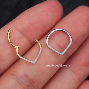 16G Opal V-Form Septum Ring/Daith Hoop/Tragus Schmuck/Septum Schmuck/Knorpelohrring/Conch Hoop/Helixohrring/Daith Schmuck/Geburtstagsgeschenk