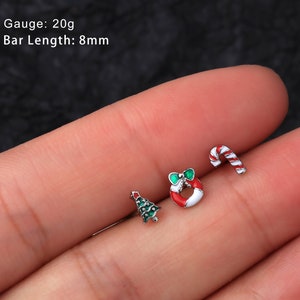3pcs 20G Christmas L Shape Silver Nose Studs/Nose Ring/Nose Jewelry/Nose Piercing/Gold Nose Studs/Straight Studs/Tiny Nose Stud/Gift For Her