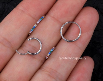 20G Aurora Nose Ring/Daith Ring/Conch Earring/Tragus,Rook Piercing/Nose Piercing/Helix Earring/Cartilage Hoop/Hoop Earrings/Gift for her