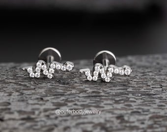 16G Titan Schlange Threadless Push Pin Labret Bolzen/Nasenstecker/Knorpelohrring/FlatBack Bolzen/Vorwärts Helix Bolzen/Tragus Bolzen/Conch Ohrringe