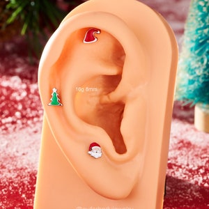 3pcs 16G Christmas Cartilage Studs Set/Helix Studs/Tragus Studs/Cartilage Earring/Conch Stud Earring/Labret stud/Flat Back Stud/Gift for her