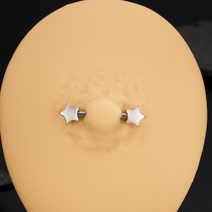 2 szt. 14 g gwiazdek pierścienie na sutki/sztanga na sutki/biżuteria na sutki/biżuteria na sztangę/piercing sutków/seksowna biżuteria do ciała/piercing sztangi/prezent urodzinowy