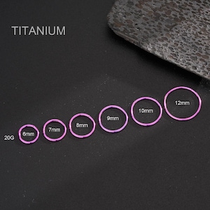 20G Purple Color Titanium Implant Grade HINGED Segment Nose Ring/Septum Clicker Ring/Daith/Cartilage Hoop/Nose Piercing/Helix/Earlobe Hoop