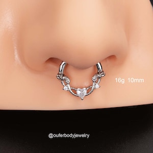16G Rose Blume Knorpel Hoop Ohrring/Septum Ring/Daith Ohrringe/Helix Hoop/Conch Hoop/Tragus Hoop/Septum Schmuck/Daith Hoop/Fertige Ohrring