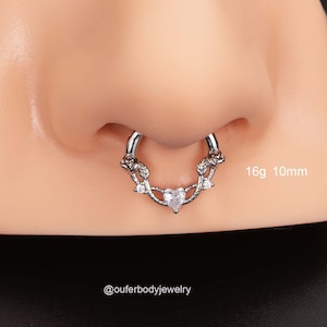 16G Rose Flower Cartilage Hoop Earring/Septum Ring/Daith Earrings/Helix Hoop/Conch Hoop/Tragus Hoop/Septum Jewelry/Daith Hoop/Dainty Earring