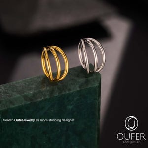 18/20G Gold/Silver Color Triple Hoop Nose Ring/Cartilage Hoop/Nose Piercing/Single pierced Hoop Earring/Nostril hoop/Surgical Steel Septum
