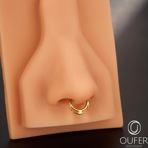 Piercing de septo OUFER Spike Clicker/Argola geométrica de aço cirúrgico 16G para septo/daith/septo/cartilagem/hélix, prata/dourado